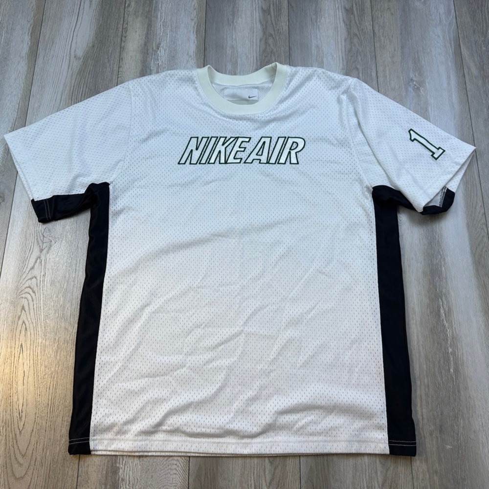 Nike Mesh Jersey Shirt Mens Large White Green Black Short Sleeve Vintage Y2K 00s